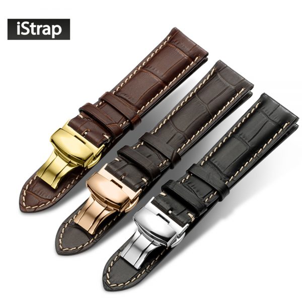 Watchband Leather Black Brown Dark brown | witty watches online shop